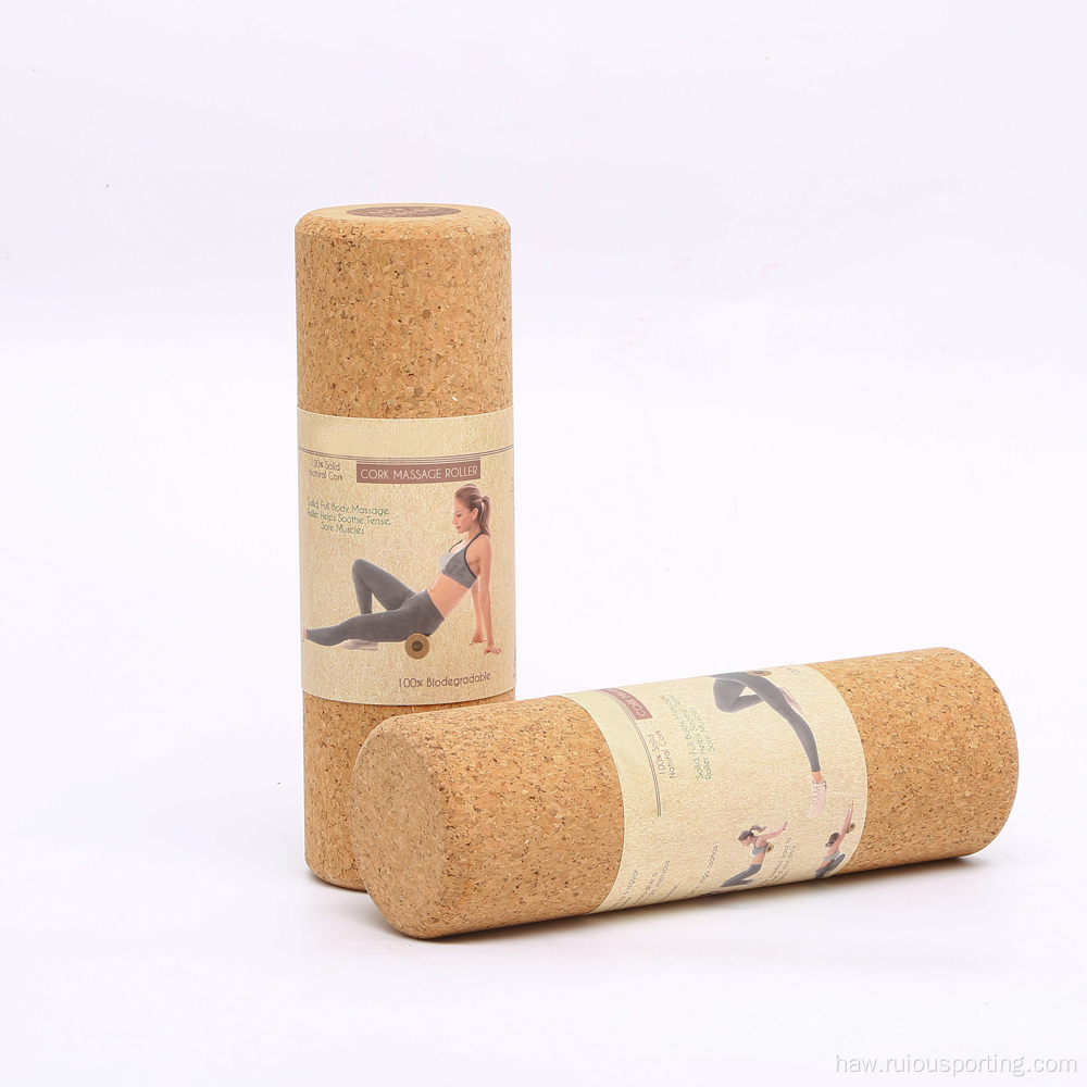 ʻO Wooden Cork Yoga Roller no kaʻeha hope