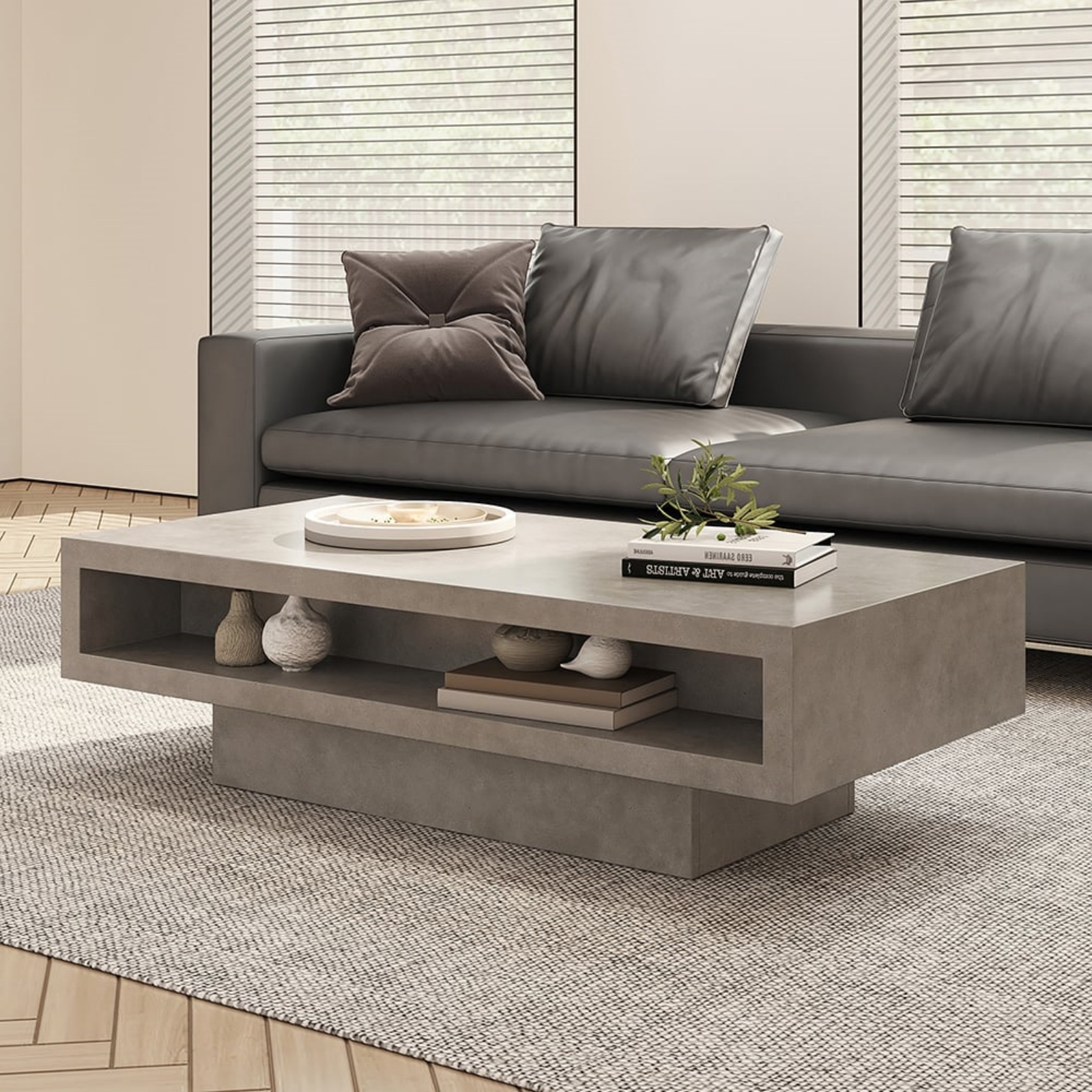 Concrete Rectangular Assembled Living Room Coffee Table
