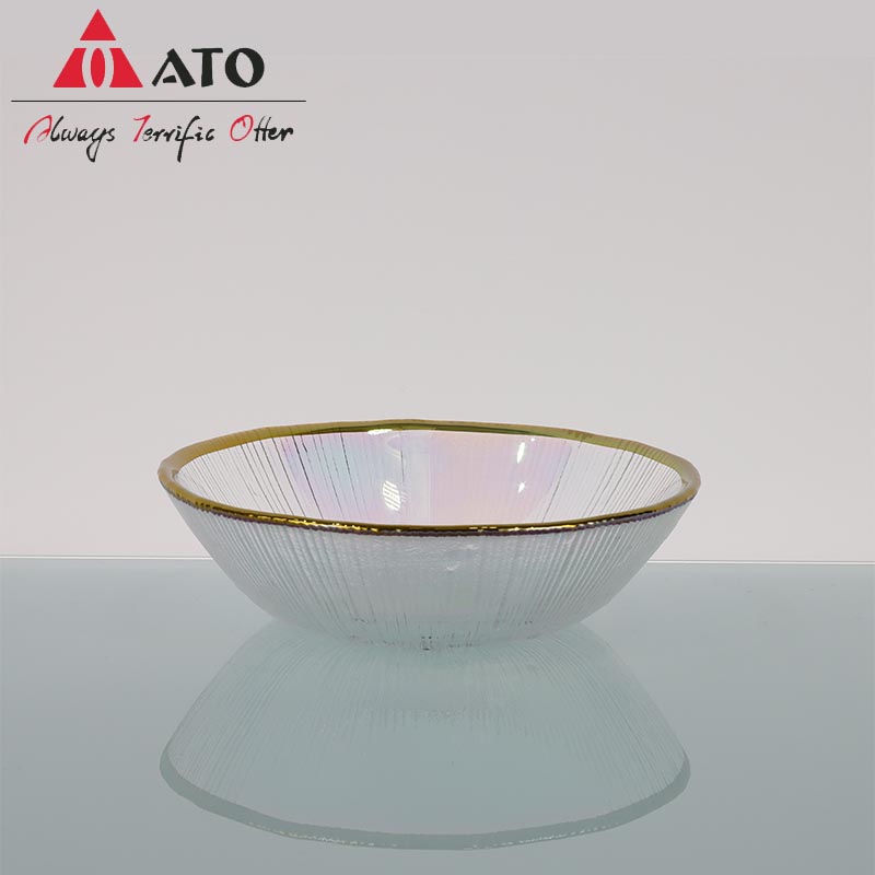 Оптовая прозрачная стеклянная чаша высокая устойчивая салатная миска