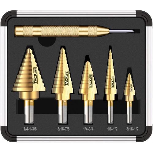 HSS STEP STEP DRILL BIT SET ด้วยตัวกล่องอลูมิเนียม