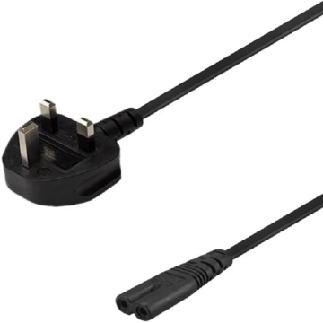 1.5M to 3M Black PVC 250V 3Pin Power Extension Cord for Computer (UK Type IEC C7)