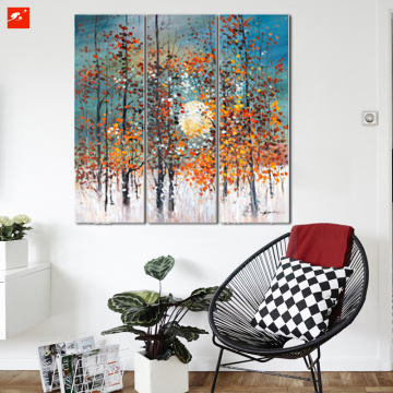 Handmade Red Forests Oil Painting set