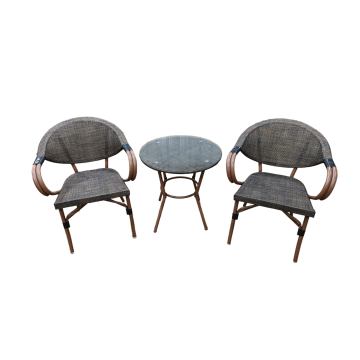 Juego de muebles de patio moderno con ratán PE