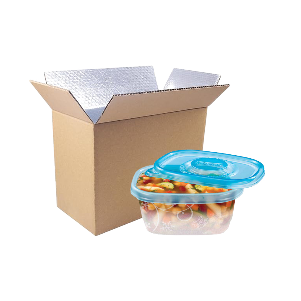 Caja térmica para hielo con diseño corrugado aislado