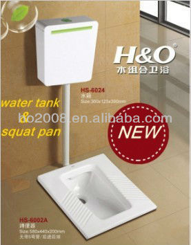 Bathroom Sanitary Ware Cheap Ceramic Squat Pan With Water Tank (Sanitary Ware) HS-6002A & HS-6024