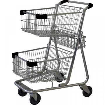 Twin Basket Shopping Trolley