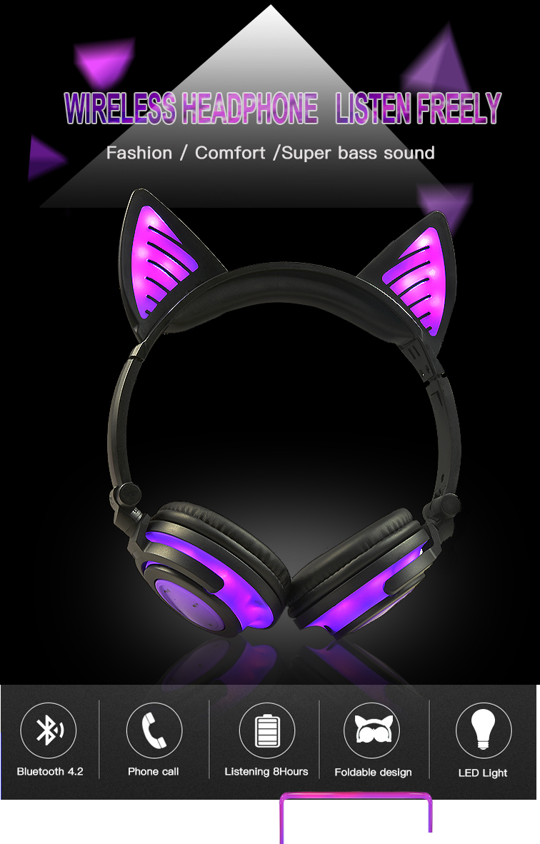 Bluetooth Cat Ear Headphones