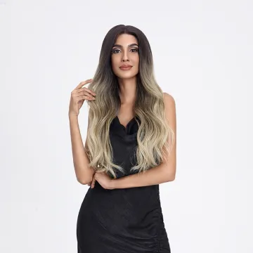 Body Wave ombre blonde lace front wig 360 lace frontal heat resistant U part long wavy synthetic hair wigs for black Women