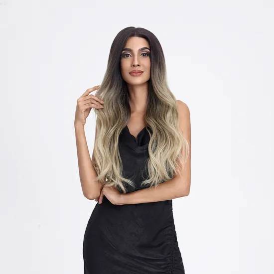 Body Wave ombre blonde lace front wig 360 lace frontal heat resistant U part long wavy synthetic hair wigs for black Women