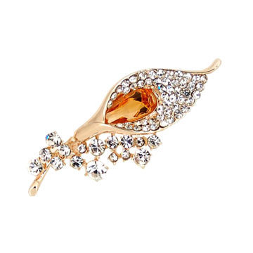 Alloy calla brooch, made of rhinestone, gold plated, various designs are available