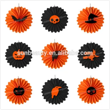 Halloween decorations wall hanging fan, Tissue Paper Fan Wholesale
