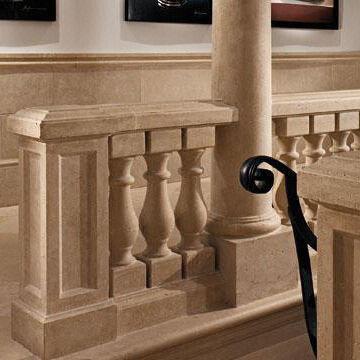 Interior small stone stairs railing baluster