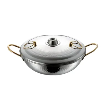 Wholesale 304 Stainless Steel Shabu-Shabu Double Ears Soup & Stock Pot