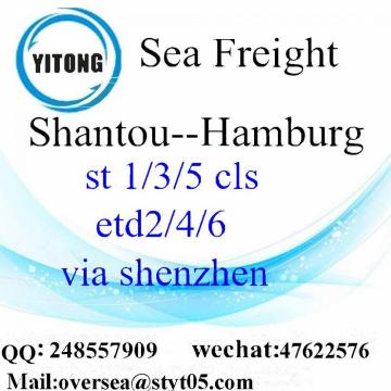 Shantou port sea freight shipping to Hamburg