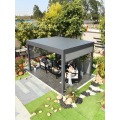 Aluminum Pergola Covered With Motorized Louvered Roof