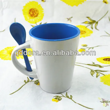 new bone china ceramic coffee cup with spoon