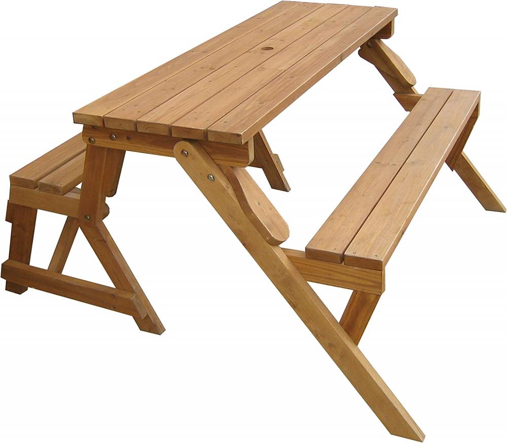 Mesa de picnic de madera intercambiable de jardín