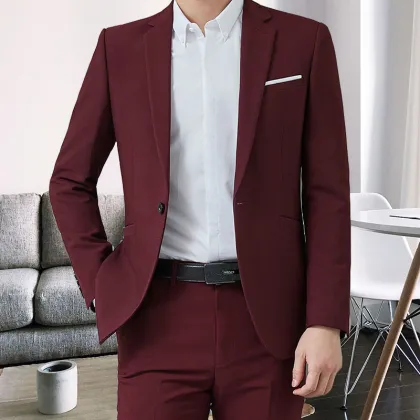 Classic 3 Piece Men's Suit Set - Wedding Groom Wear & Business Attire