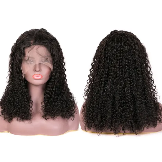 Factory Wholesale Price kinky curly human hair 360 lace wigs, pre plucked 360 lace frontal wig human hair
