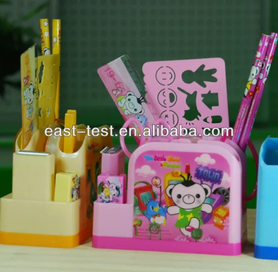 School/Office Cartoon Stationery/Gift Pen/pencil Holder/Container/Box Set For Children/Students/kids(6 pieces set)