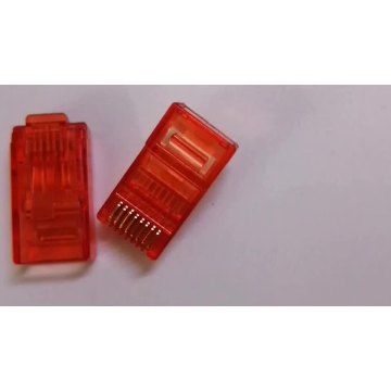 Conector do conector 8P8C da cor vermelha RJ45 Cat5e