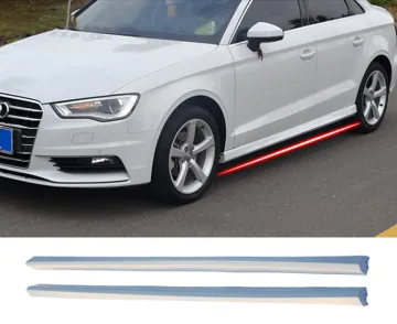 Body Parts: One Pair Side Skirts for Audi A3 Upgrade RS3 2014-2019