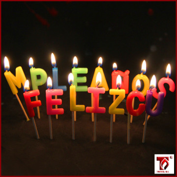 individual letter shaped candles feliz cumpleanos