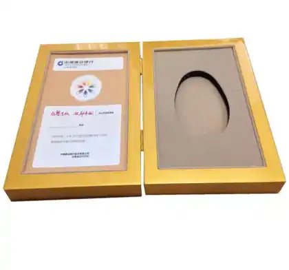 Luxurious Golden Bank Wooden Anniversary Medal Box