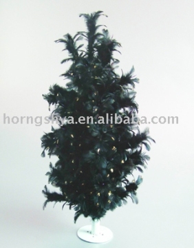 FT-11-1 BLACK feather tree