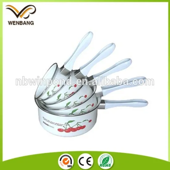 flower decal printing popular carbon steel 5pcs enamel pans