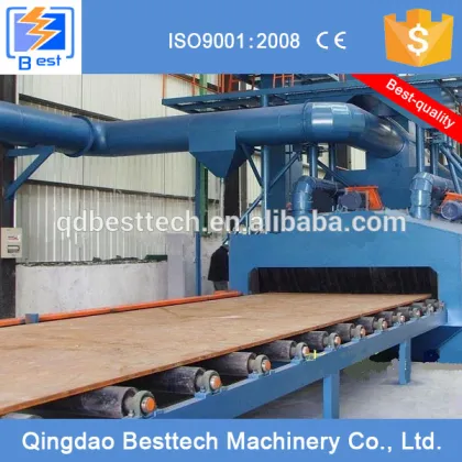 Steel Plate H Beam Shot Blasting Machine / Roller Conveyor H Beam Sandblaster