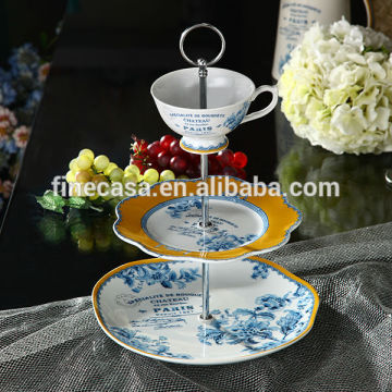 Elegant Style Fine White Porcelain 3-Layer Cake Stand of New Classic