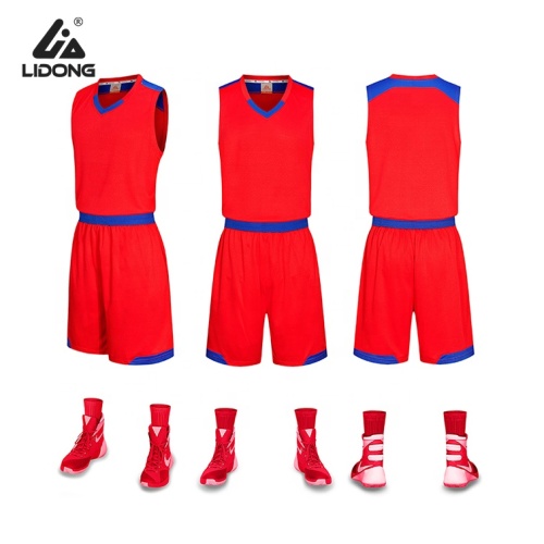 बास्केटबॉल जर्सी वर्दी डिजाइन रंग लाल पेशेवर