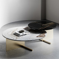 Nordic Luxury Round White at Gold Coffee Table