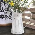 White Metal Vase Vintage Milk Jug Mini Pitcher