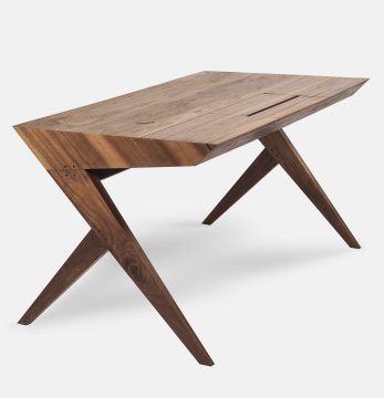 Escritorio de oficina moderno de madera maciza de nogal de nogal minimalista