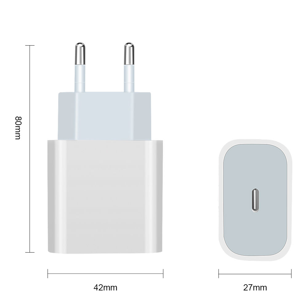 شاحن سريع بقوة 20 واط من النوع C PD لجهاز Iphone12