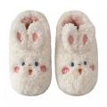 Pink bunny plush house slippers