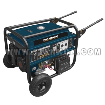 Générateur d'essence 6000W avec Recoil + Démarreur électrique + Batterie + roue + poignées.