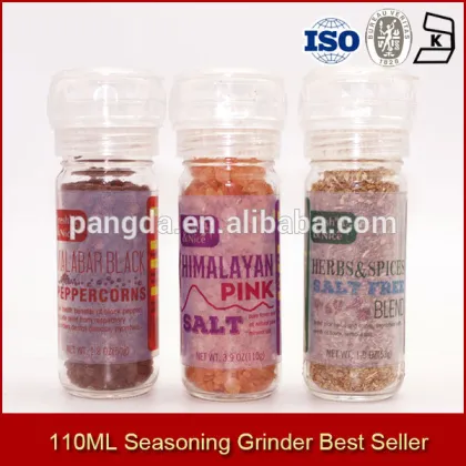 2016 Best Selling Gourmet Spices With 110ML Adjustable Reuseable Seasoning Grinder On Sale
