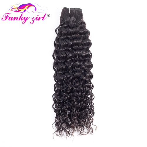 Funky Girl Malaysian Water Wave Hair Extensions 100% Human Hair Weave Bundles 1/3/4 Bundles Deals Non-Remy Hair Natural Color