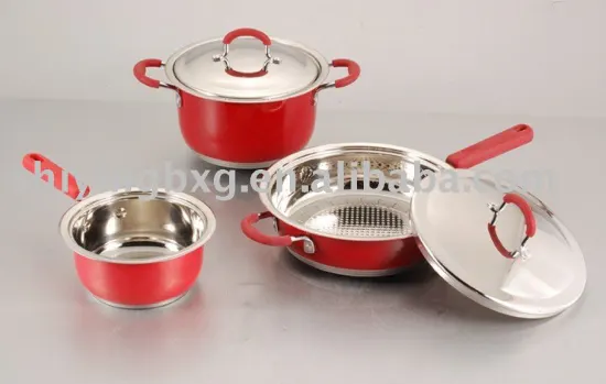 stainless steel cookware with silicone handle