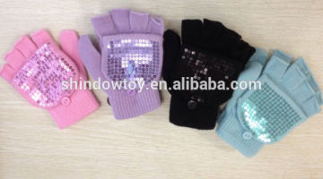 sequins gloves acrylic knitted glove