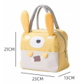 Sac thermique de dessin animé jaune avec des oreilles de lapin mignonnes