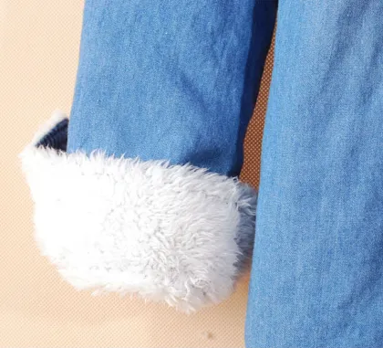 Women's fleece lining denim shirt