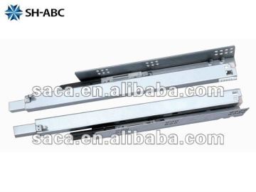 Full extension bottom mount soft closing invisible drawer slide