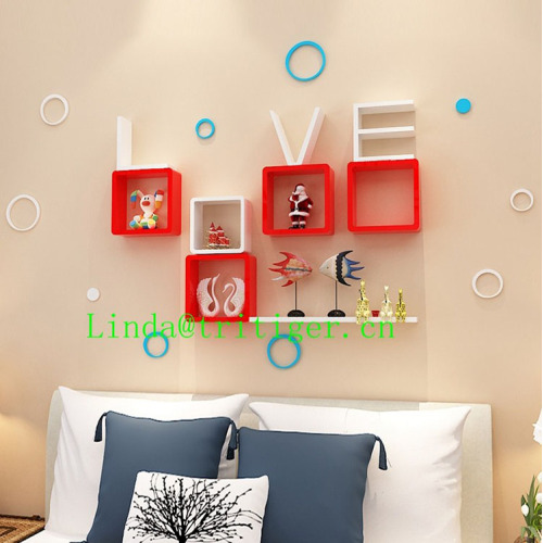 LOVE Wooden Home Decorative Floating Wall Mount Shelf