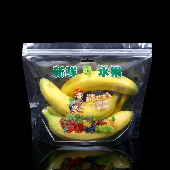 Printing Packaging PE Bag/Pouch For Fruit Vegetable With Vent Holes and Carry Handle