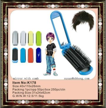 mirror with hair brush,mirror with comb