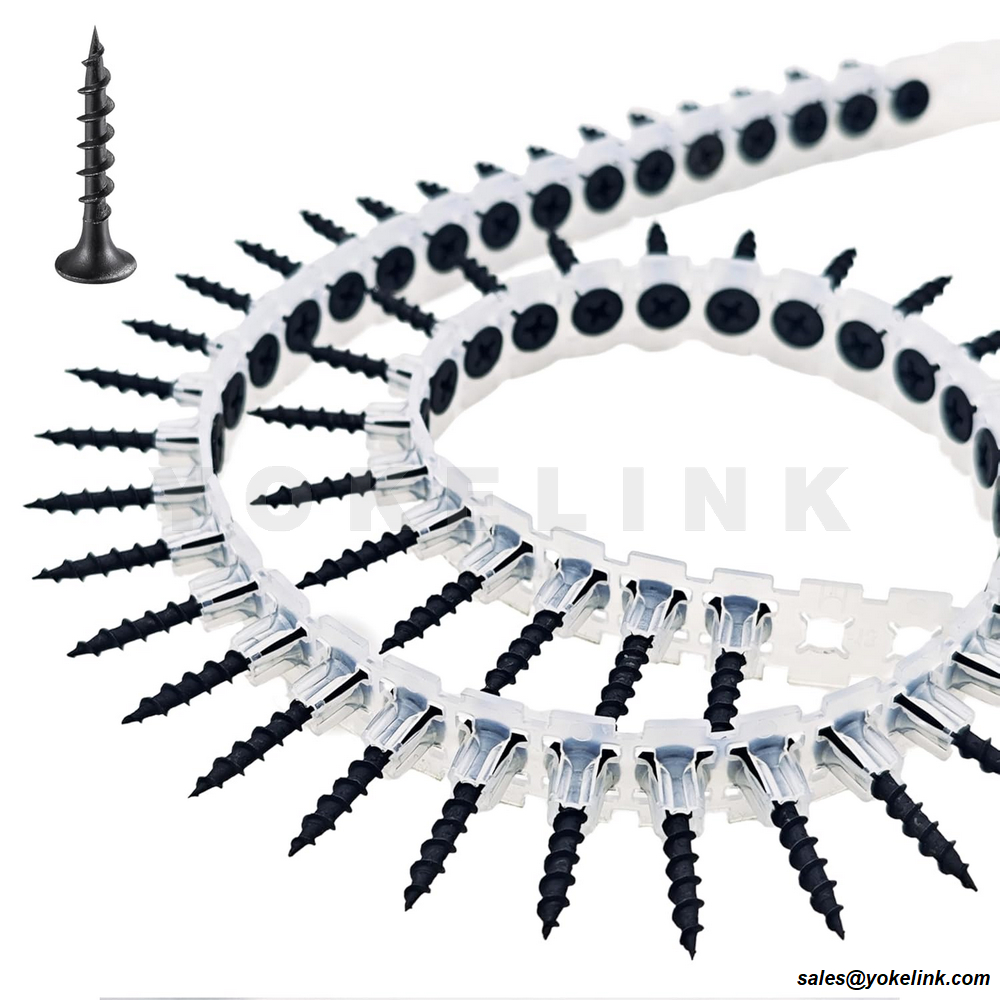 OEM ODM #6 × 1-1/4 fekete szürke foszfatáló műanyag lánc szalag gipszkarton és facsavarok összevont gipszkarton csavarok